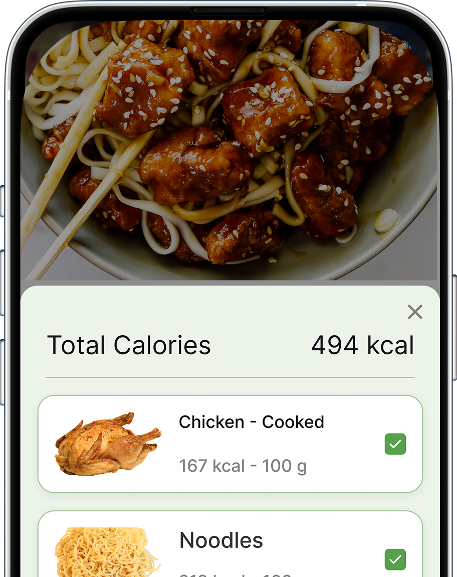 Qalzy AI food scan on iPhone